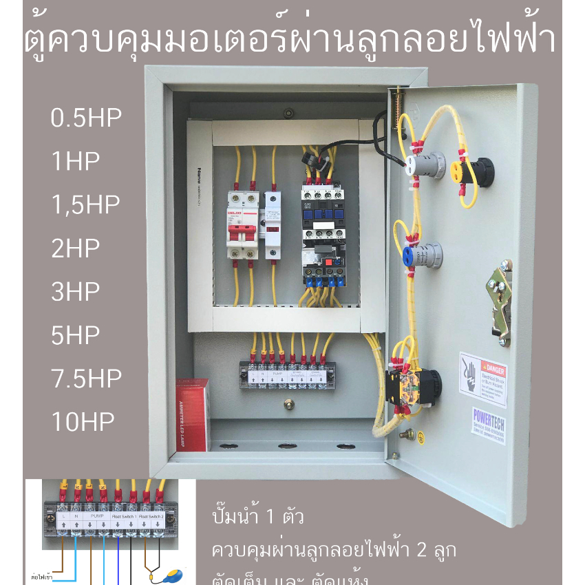 ตู้ควบคุมปัมนำ้ ซับเมิส ด้วยสวิตซ์ ลูกลอย Auto-Manual ใช้ได้ทั้งมีลูกลอย และไม่มีลูกลอย ตู้เหล็กติดตั้งภายใน รับประกัน1ป