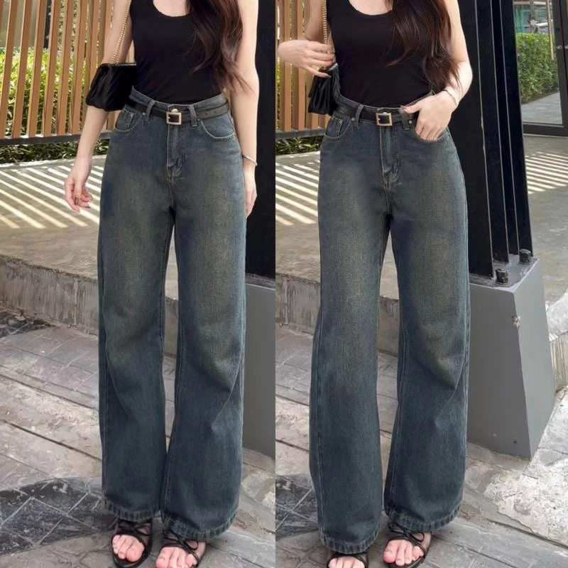 919JEANS กางเกงยีนส์วินเทจ Fade Long Tube ทรงหลวม thumbnail 5