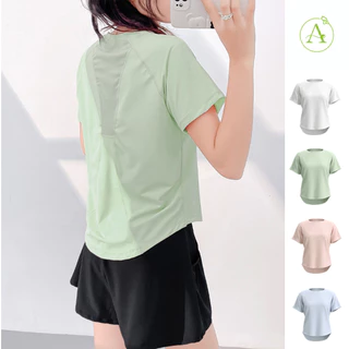 ArayaLady เสื้อออกกำลังกายผู้หญิง เสื้อแขนสั้นกีฬา ทรงหลวม สวมใส่สบาย ผ้าแห้งไว AT-JYWD016