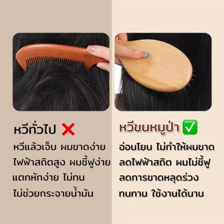 หวีขนหมูป่าแท้ หวีผมเงางาม บำรุงหนังศรีษะ ด้ามจับไม้เมเปิ้ลเกรดพรีเมี่ยม มีหลากหลายไซส์