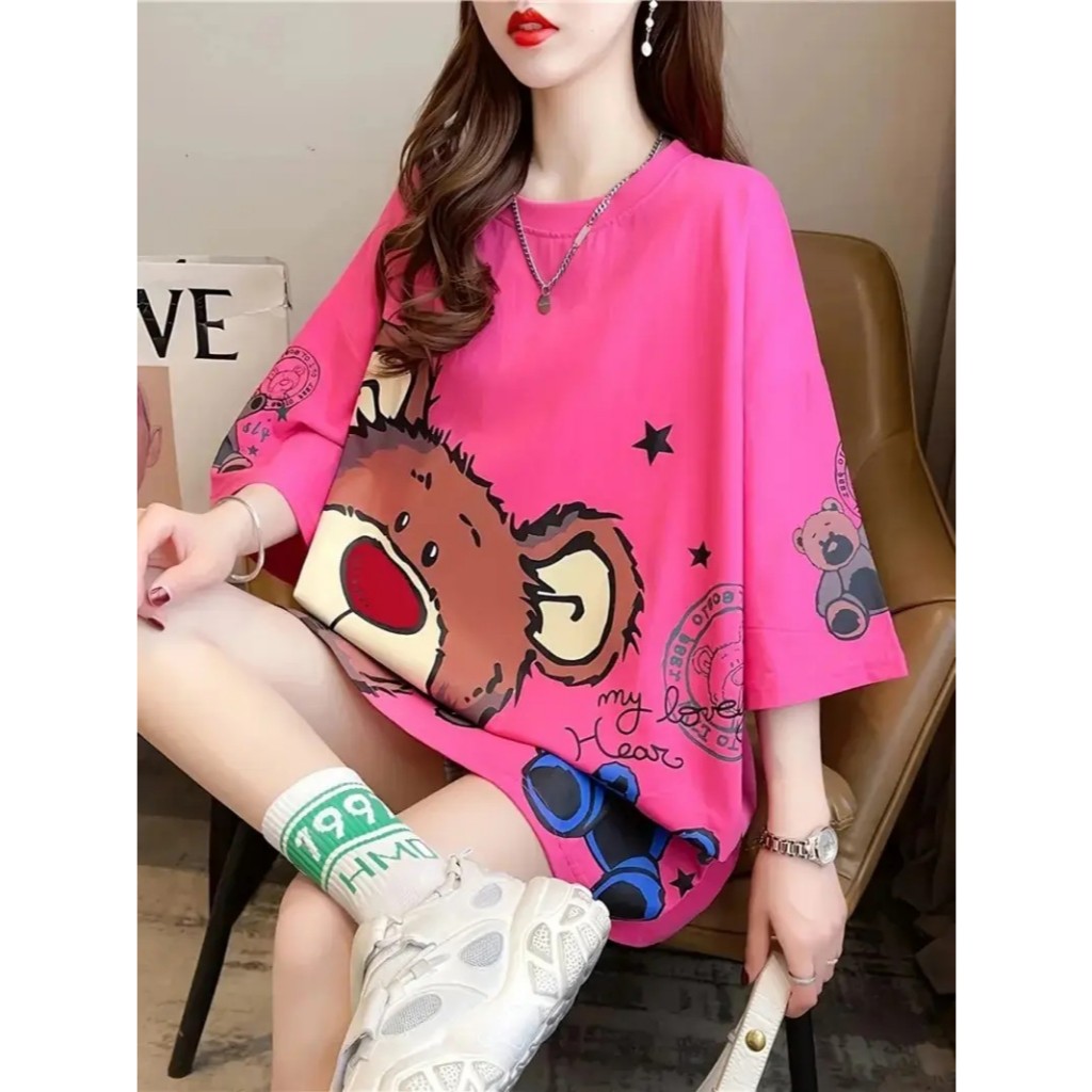 เสื้อยืดแฟชั่นผู้หญิง มีไซส์ S--3XL งานพิมพ์กราฟิกที่ประณีต ใส่สบาย เนื้อผ้าดี สินค้าขายดี #HAN SY SOCIETY