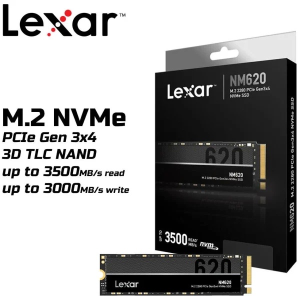 2TB SSD (เอสเอสดี) LEXAR NM620 - PCIe 3x4 NVMe M.2 2280