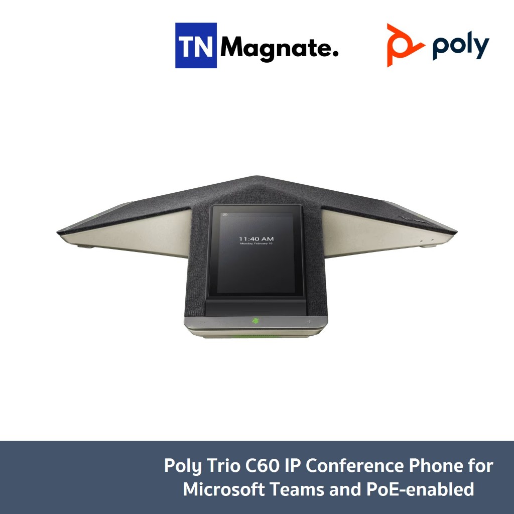 [ลำโพงสำหรับประชุม] Poly Trio C60 IP Conference Phone for Microsoft Teams and PoE-enabled