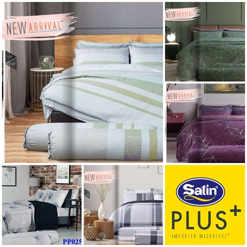 Satin Plus ผ้าปูที่นอนขนาด 3.5 5 6 ฟุต PP005 PP008 PP011 PP012 PP014 PP016 PP035 PP032 PP033 PP034 P