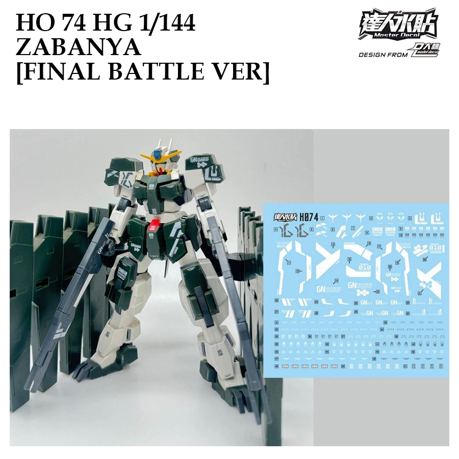 ดีคอลน้ำ [MASTER DALIN] H074 HG 1/144 ZABANYA [FINAL BATTLE VER] GUNDAM WATER SLIDE DECAL [FLOURESCE