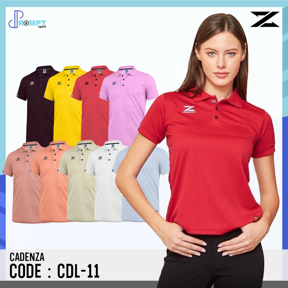 เสื้อโปโลหญิง CADENZA POLO  เสื้อโปโลแขนสั้นคาเดนซ่า รหัส CDL-11Y ไซส์ผู้หญิง ชุดที่ 2 ของแท้100%