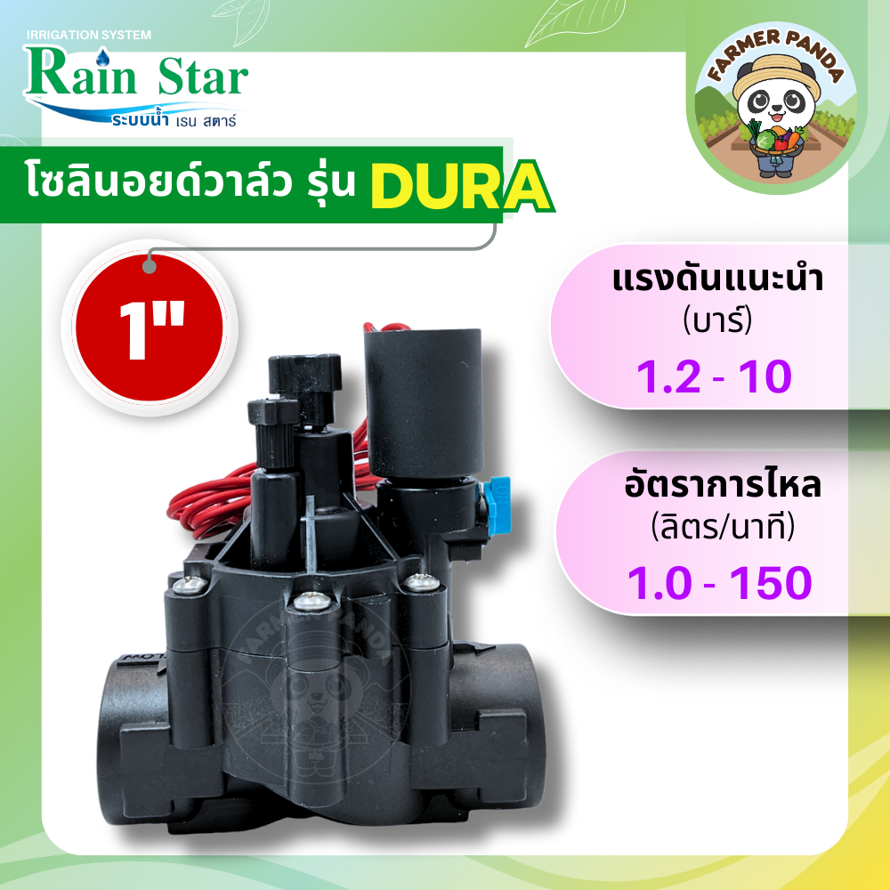 Rain Star โซลินอยด์วาล์ว วาล์วไฟฟ้า ขนาด 1 นิ้ว เรนสตาร์ Solenoid valve 1"