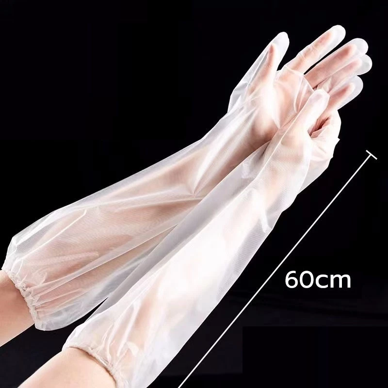 ถุงมือพลาสติกยาว ใช้แล้วทิ้ง อเนกประสงค์ มยาว 60 ซม(10 ชิ้น)