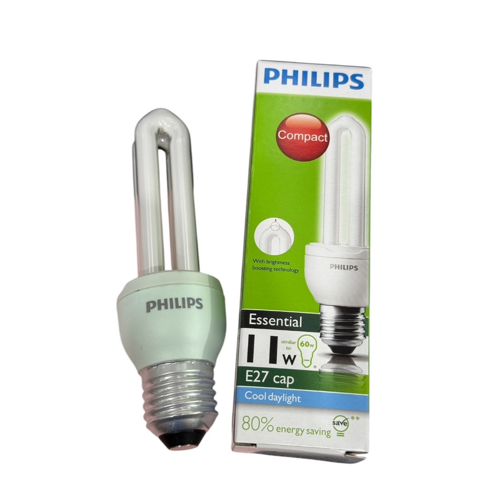 Philips หลอดประหยัดไฟ หลอดคุ้ม Essential 11W 14W ของแท้ 100% ขั้วE27 แสงขาว DAYLIGHT // แสงวอม WARMWHITE  ดวงละ99.-
