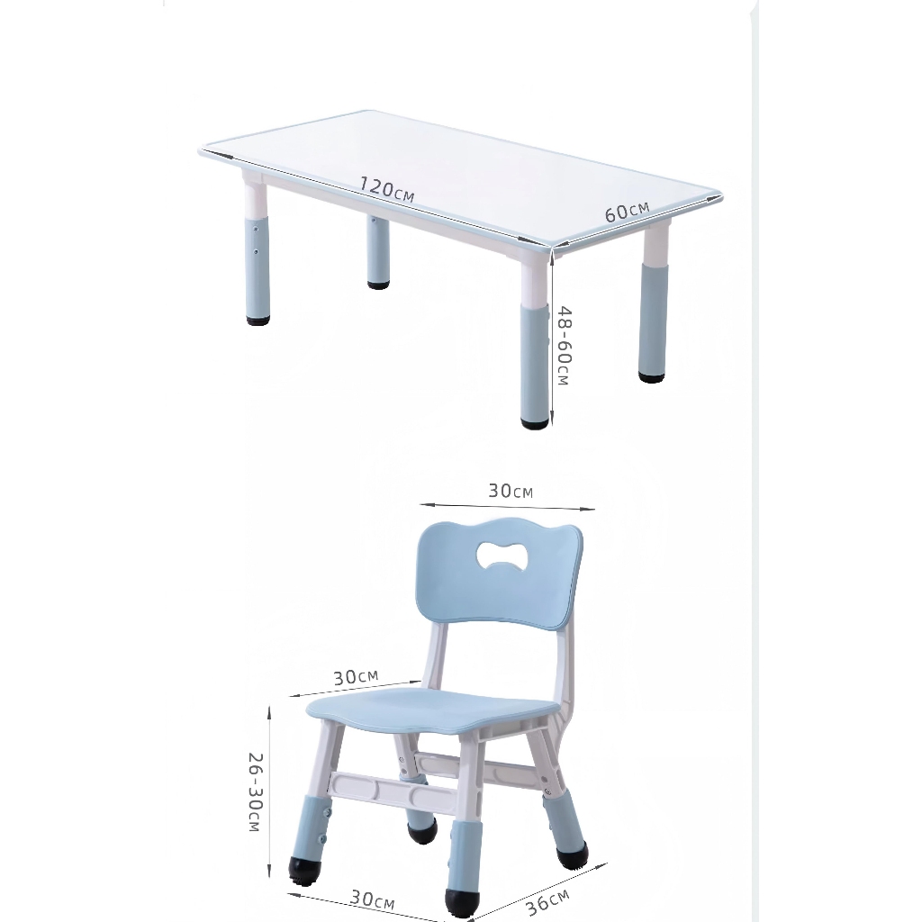 baby safety☁️โต๊ะเด็ก โต๊ะเด็กเขียนลบได้ โต๊ะขีดเขียนได้​ 80*120CM โต๊ะเด็ก โต๊ะทำงานนักเรียน - รูปที่ 7