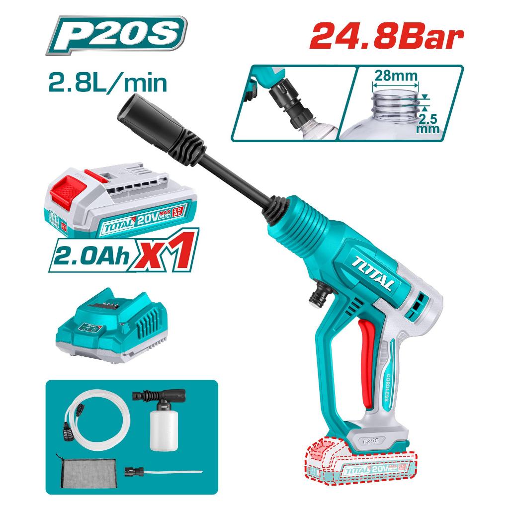 TOTAL เครื่องฉีดน้ำแรงดันสูงแบบไร้สาย รุ่นTPWLI20362