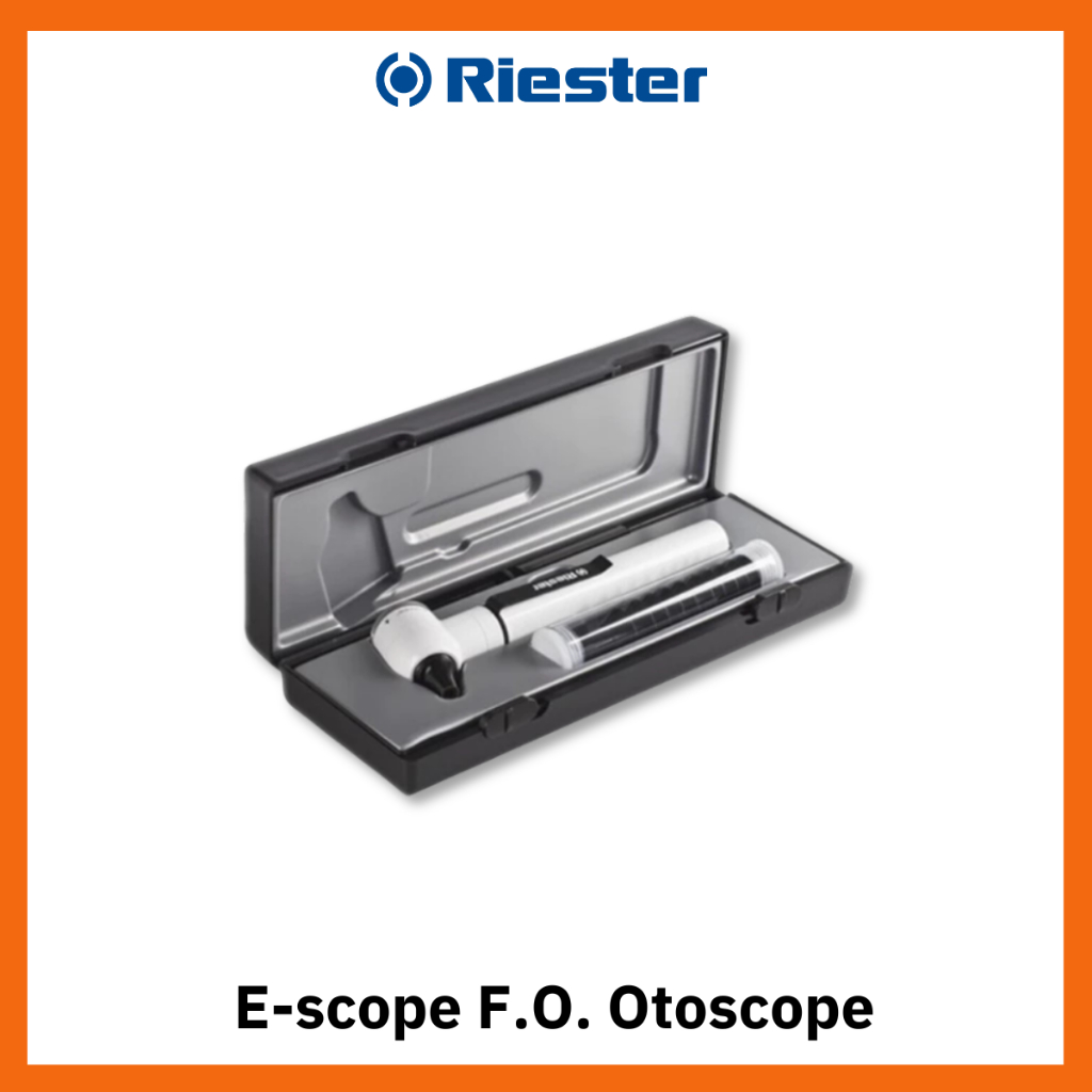 Riester ชุดอุปกรณ์สำหรับส่องตรวจหู แบบพกพา รุ่น e-scope F.O. Otoscope, LED3.7V (R2110,2111-203) [รับ