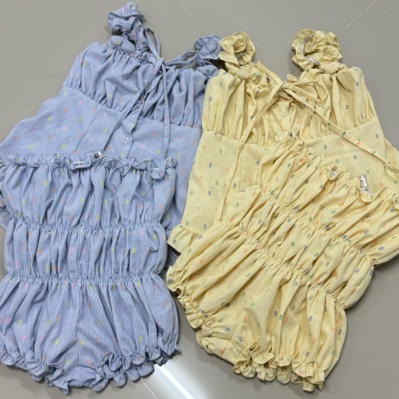 Mochi Set (โมจิเช็ต) เสื้อสายเดี่ยว+กางเกงขาสั้นทรงจั้มขา 🧋🍰🍫🍧 | Geebeety - รูปที่ 7