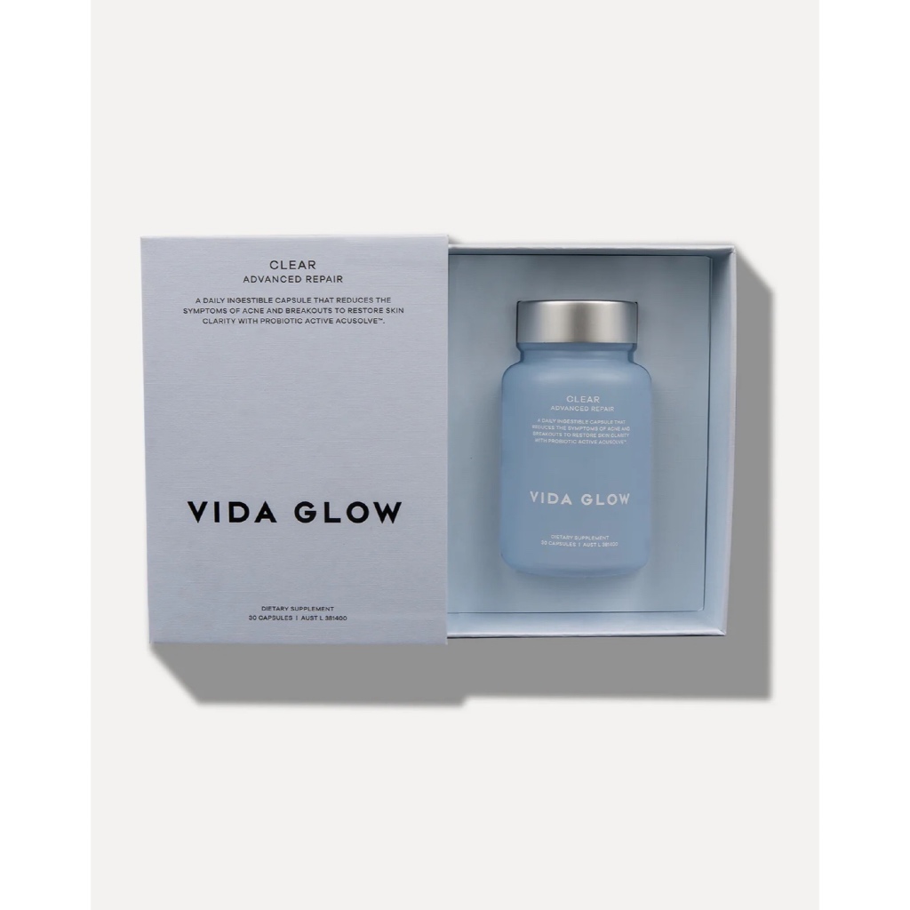 Vida Glow Clear Advanced Repair 30 แคปซูล – สิวลด ผิวใส คุมมัน ฟื้นฟูผิว, Exp. 01.2027