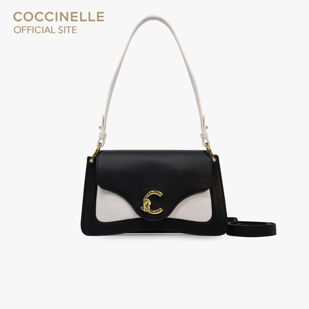 COCCINELLE กระเป๋าสะพายผู้หญิง รุ่น C-ME SHOULDER BAG 120101 สี MIDNIGHT BLUE/BLANCO