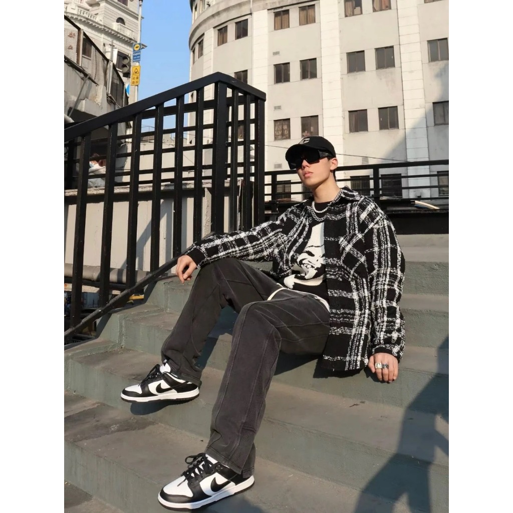 💛ของแท้ 100%💛ไนกี้ DUNK LOW แพนด้าดำ/ขาว รองเท้าผ้าใบไม่หุ้มข้ออินเทรนด์สุดคลาสสิก