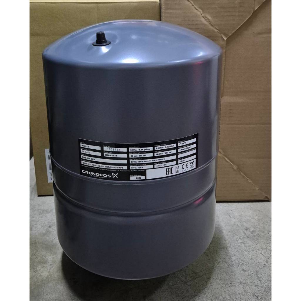 GRUNDFOS  ถังแรงดันกรุนด์ฟอส ขนาด 24ลิตร Pressure Tank 24L รุ่น GT-H-24 PN10 G1 V