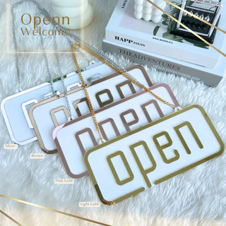 ป้ายอะคริลิค OPEN CLOSED ห้อยประตู ขนาด 27.5x12 cm. [สินค้าพร้อมส่ง] โรงงานไทย