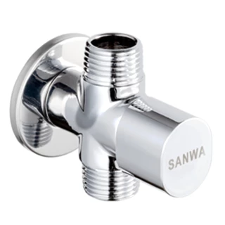 SANWA ก๊อกติดผนัง สต๊อปวาล์ว 1-2 ทาง/แบบสวมสายยาง/ติดผนังปลายเรียบ (วาล์วเปิด-ปิดน้ำเซรามิค) ซันวา เจ็ท ขนาด 1/2″(4 หุน)