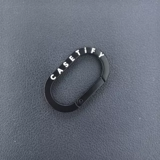CASETiFY earphone case hook hanging chain keychain portable anti drop black metal ring buckle with original logo letters