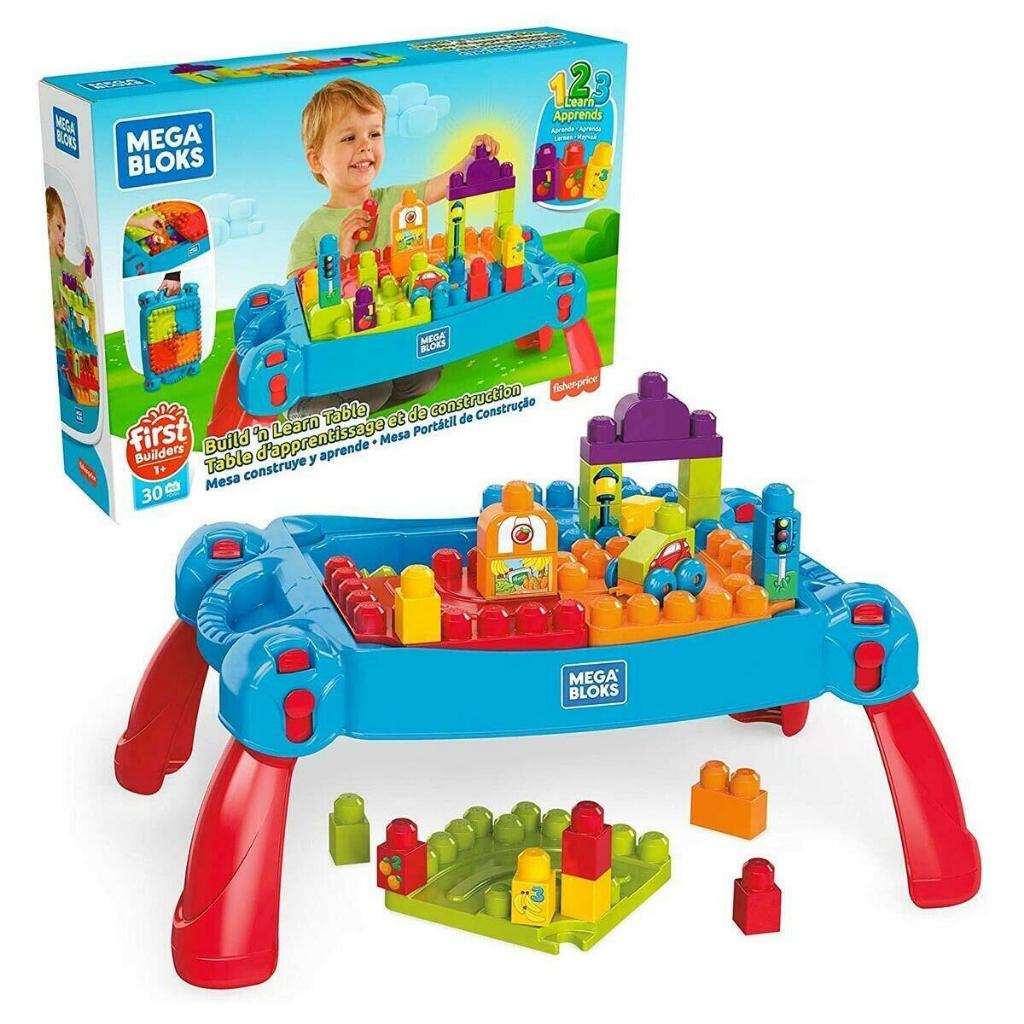 Mega Bloks® Build 'n Learn Table ตัวต่อ เมกา บล๊อก ของเล่นเด็ก ของเล่น โต๊ะกิจกรรมง่ายต่อการเล่นและพกพา (FGV05)
