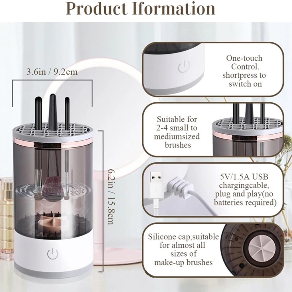 3 in 1 เครื่องทำความสะอาดแปรงไฟฟ้า อัลตราโซนิก อัตโนมัติ ชั้นวาง+ขาตั้ง ทำความสะอาดเร็ว ใช้งานง่าย - รูปที่ 7