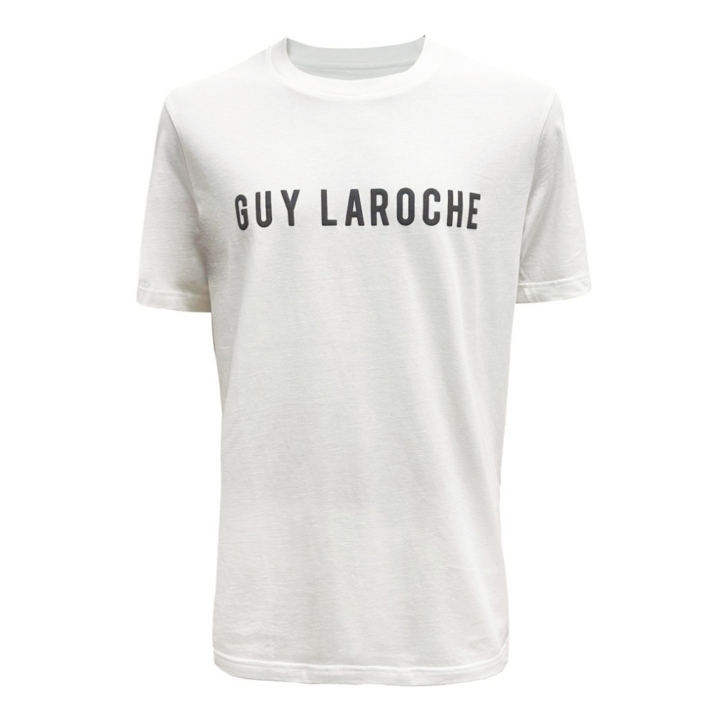 Guy Laroche เสื้อยืดแขนสั้นคอกลม สกรีนโลโก้ ผ้าฝ้าย 100% ทรง REGULAR FIT - สีขาว รุ่น BKT6100P5