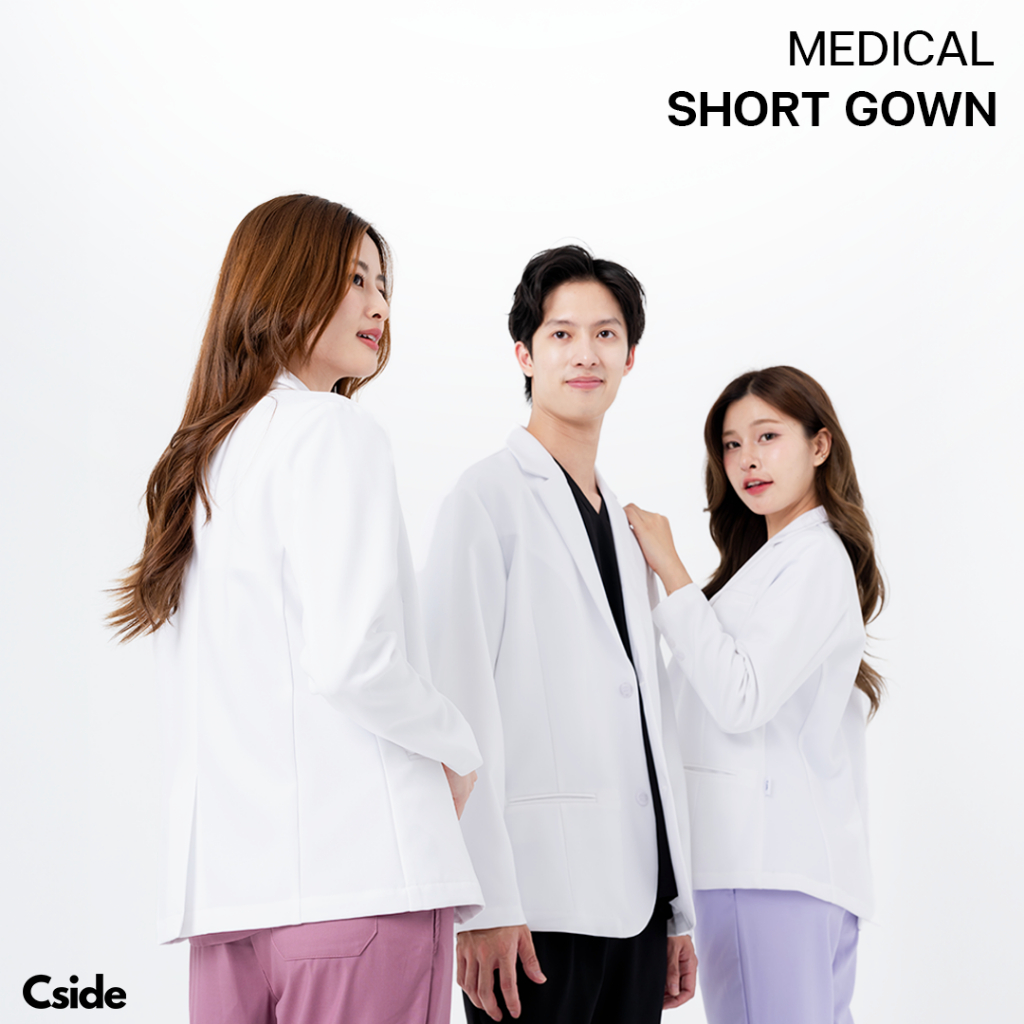 Cside Scrub - Short Medical Gown - (เสื้อกาวน์ เสื้อกราวน์ เสื้อกาวน์ชาย เสื้อกาวน์หญิง)