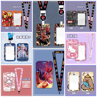 (พร้อมส่ง 🇹🇭) ที่ห้อยบัตรนักเรียน บัตรรถไฟฟ้า ลายการ์ตูน Spiderman กัปตันอเมริกา ฮัค พร้อมสายคล้องคอ