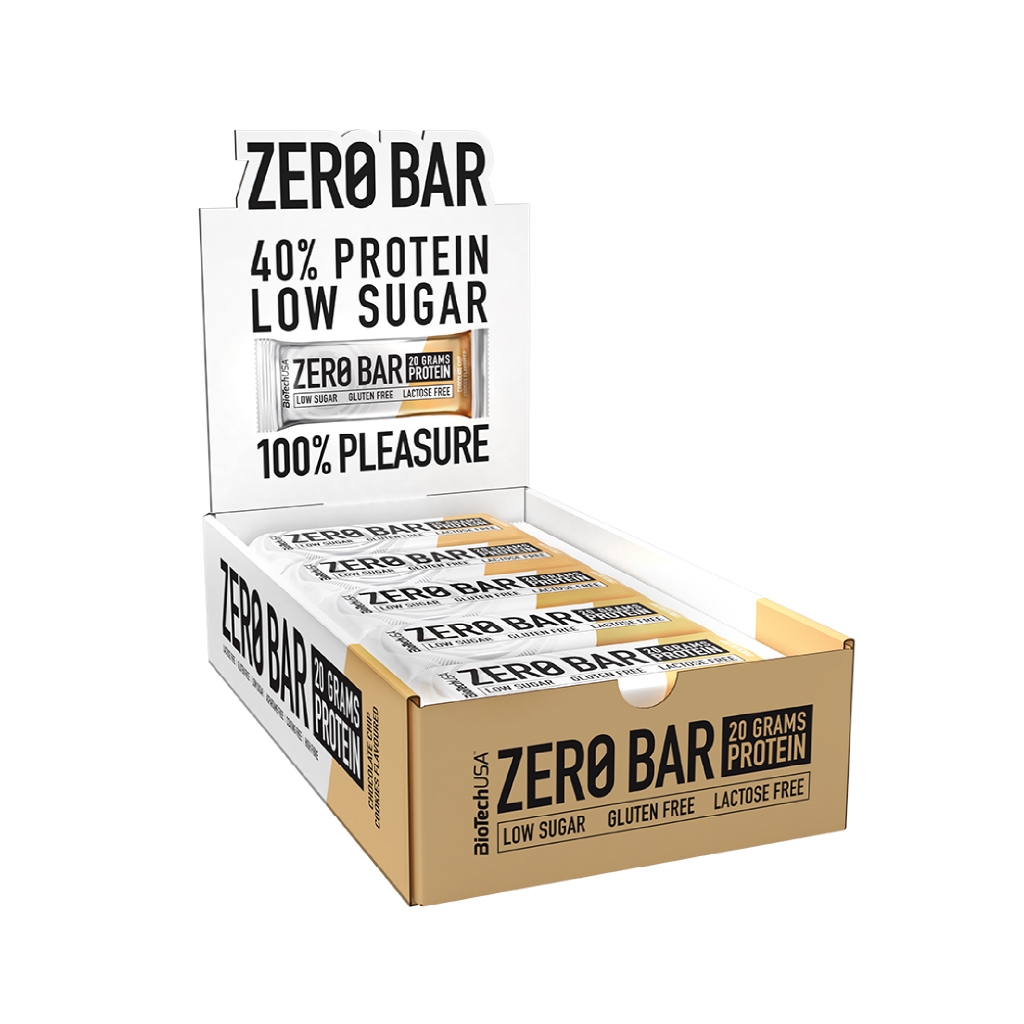BioTechUSA Zero Bar protein bar Chocolate-Chip cookies 50g/Bar  โปรตีนบาร์ โปรตีนสูง