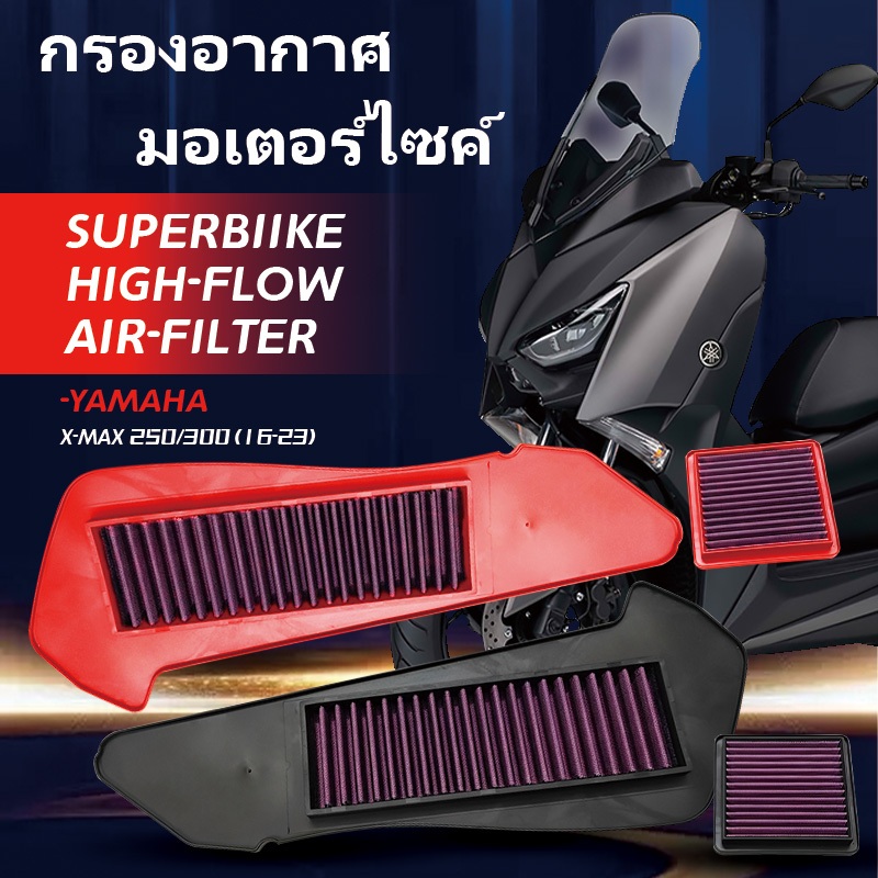 กรองอากาศรถมอเตอร์ไซค์ ตรงรุ่น YAMAHA XMAX NMAX / HONDA PCX CLICK ADV VARIO กรองอากาศผ้ารถมอไซค์-ถอดล้างได้ Air Filter - รูปที่ 4