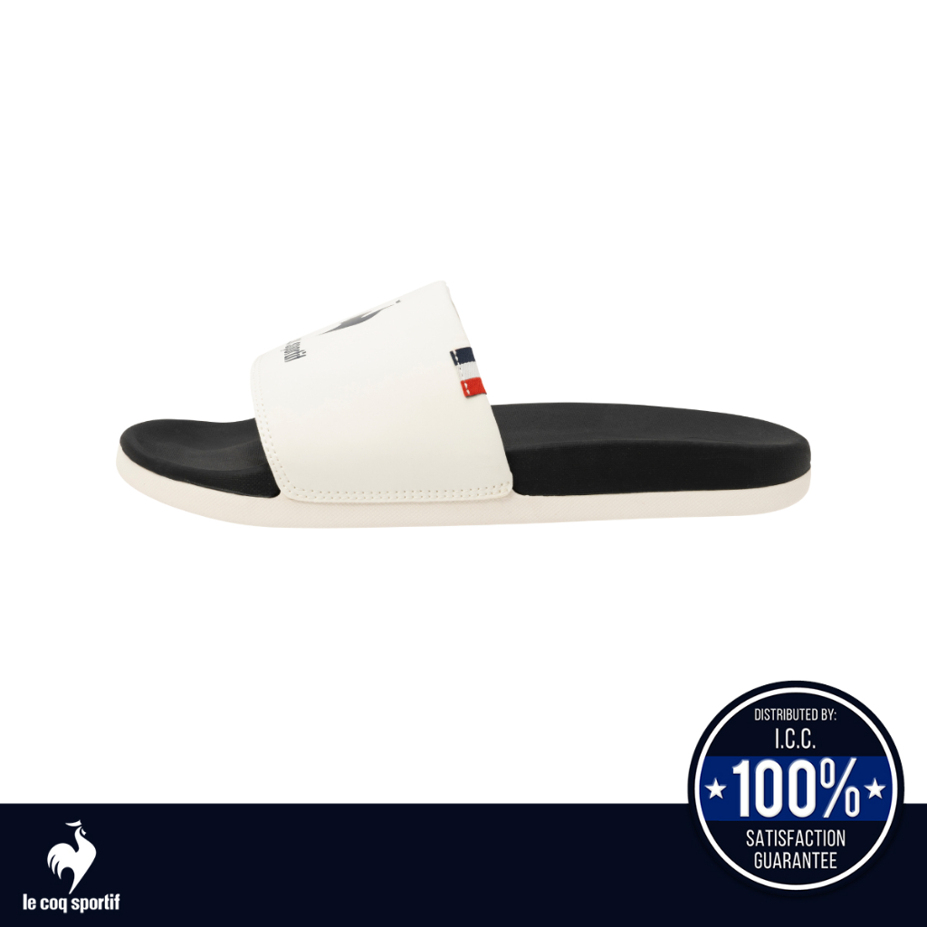 le coq sportif รองเท้าแตะชาย-หญิง รุ่น LCS SLIDE สีขาว-ดำ (รองเท้า, sandals, Sport, Unisex, lecoq)