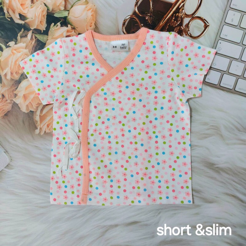 เสื้อเด็กแรกเกิดผูกหน้า เสื้อเด็กอ่อน3-6เดือน cotton100% unisex