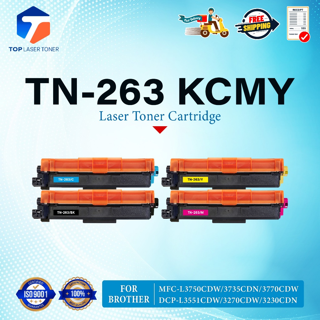 หมึกเทียบเท่า TN263 TN-263 263/TN263BK/TN263C/TN263M/TN263Y FOR BROTHER HL-3150CDN/HL-3140CW/MFC-914