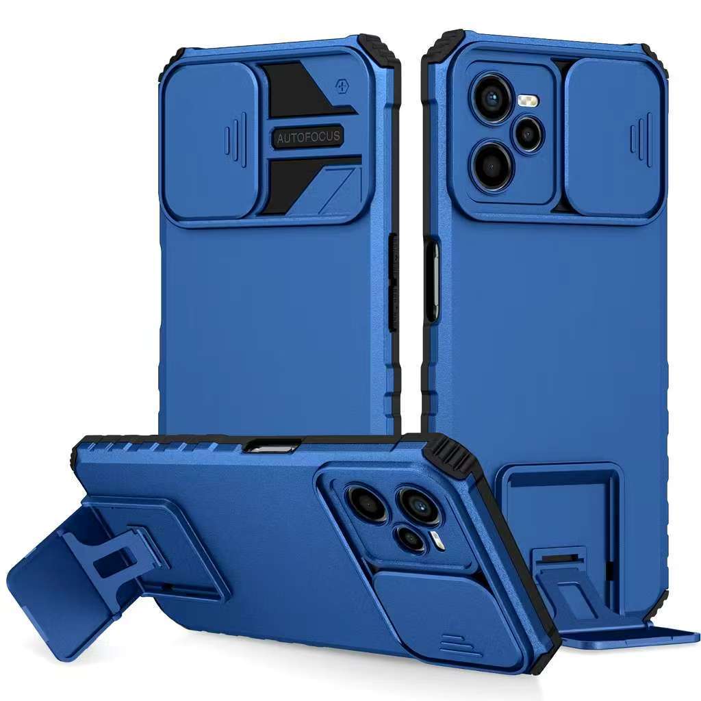 เคสหุ่นยนต์ใหม่ สไลด์กล้อง สำหรับ Oppo Realme C35 C21 C21Y C25Y C17 C12 C15 C25 เคสกันกระแทกมีขาตั้ง กันรอยกล้อง
