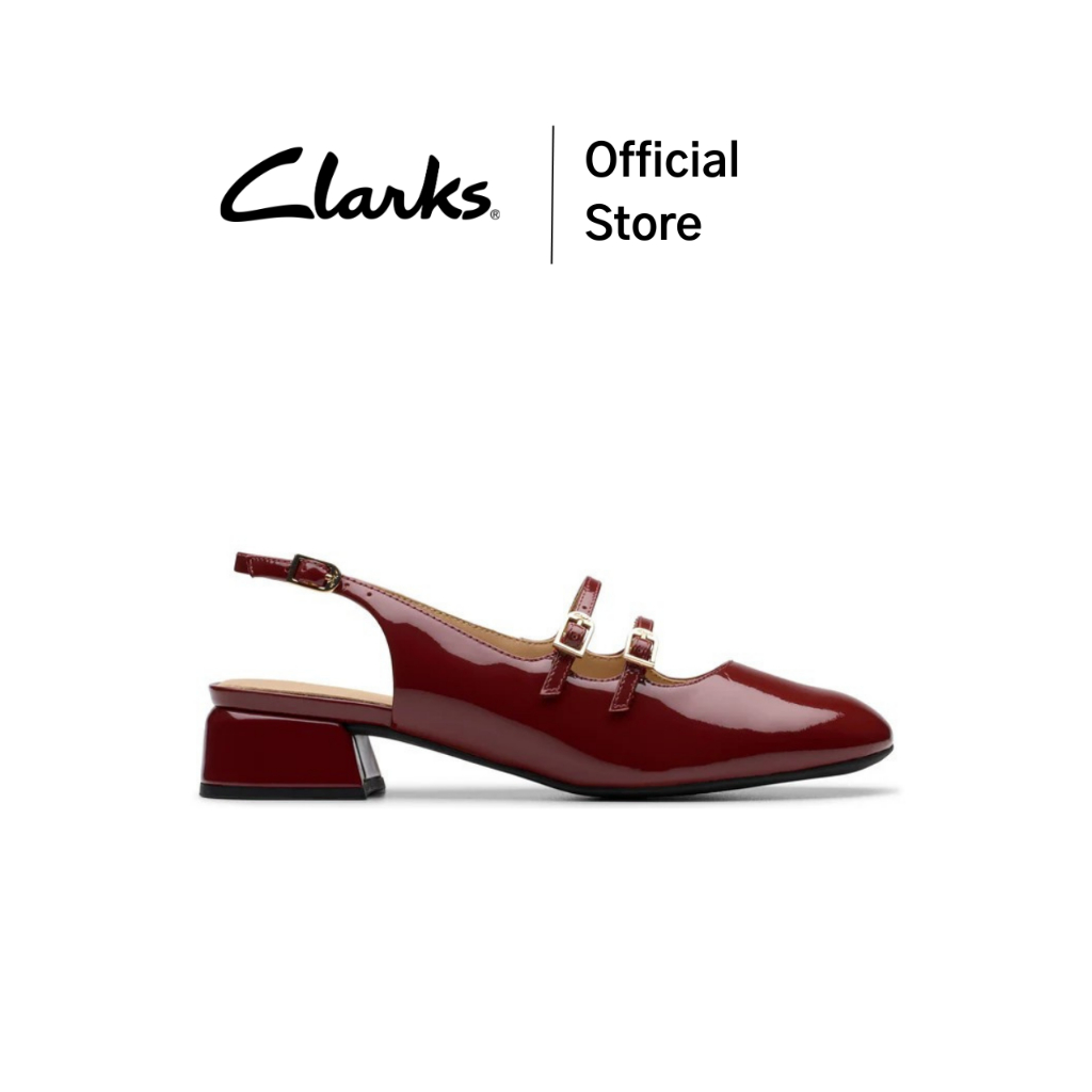 Clarks รุ่น DAISS30 DAZZ สี RED PATENT รองเท้าส้นเตี้ย MARY JANE(รองเท้าแมรี่เจน) รองเท้าไซส์ 35.5 หนังแก้ว คุณภาพดี