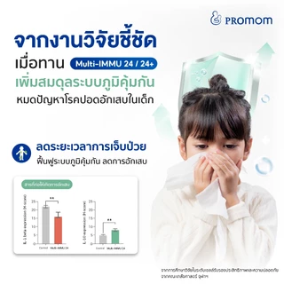 【1 กล่อง】Promom Multi-IMMU 24 วิตามินเด็ก เสริมภูมิ ลดภูมิแพ้ รสเบอร์รี่ สำหรับเด็ก 1 ปีขึ้นไป (รูปแบบผง)