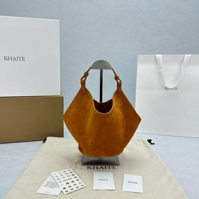 KHAITE Lotus Mini Matte Tote Handbag Matte Light Brown 4720
