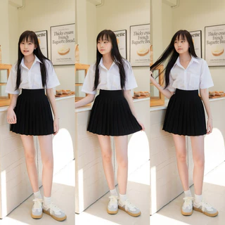 🦄✨กระโปรงพลีทมีขอบเอว พลีทขอบ มียาว 15-16-18-20 จีบใหญ่/เล็ก/ทวิส ผ้านาโน มีน้ำหนัก