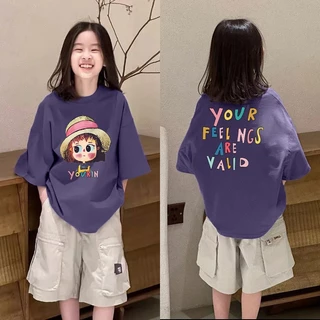 Yout-children เสื้อยืด kids แขนสั้น top 'สาวสีน้ำ' t shirt แฟชั่น สไตล์เกาหลี เสื้อผ้าเด็ก girl COD