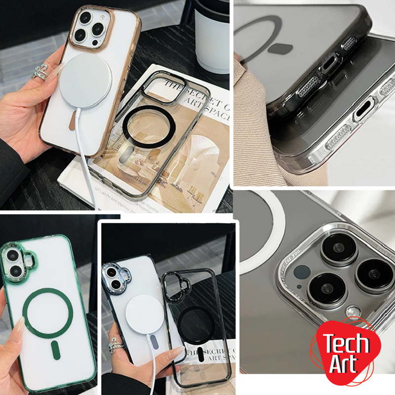 เคสขอบสีมีแม่เหล็กชาร์จได้ ipไอโฟน 16 16E 16Pro 16Plus 16Promax  คลุมรอบเครื่อง โชว์สีเครื่อง