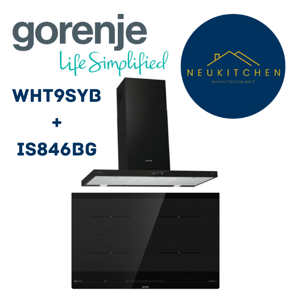 Gorenje ชุดเซ็ต เครื่องดูดควัน WHT9SYB+เตาไฟฟ้าIS846BG (WHT9SYB+IS846BG)