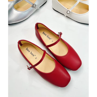 รองเท้าแมรี่เจน(PU-234)น้ำหนักเบาใส่สบายใส่แล้วเท้าเรียวสวยสายปรับระดับได้