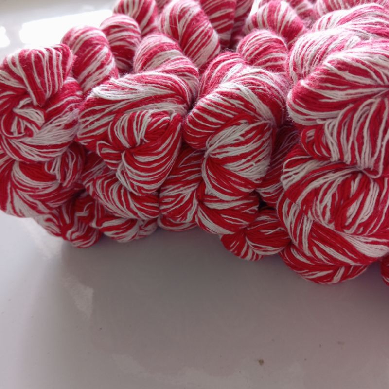 ด้ายดิบ สีขาวแดง ด้ายทำสายสิญจน์ ด้ายมงคล ไหมผูกข้อมือ - รูปที่ 2