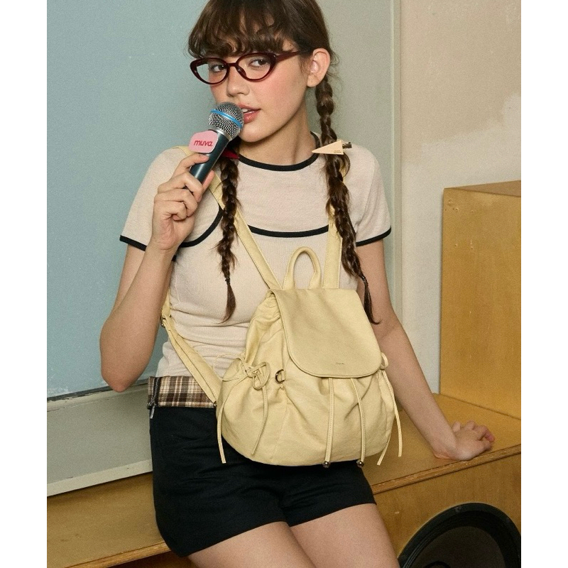 MUVA ฟรี charm ห้อยกระเป๋า [โค้ดลด 20% เหลือ 1912.-] MU-1058 Butterfly Mini Backpack กระเป๋าเป๋สะพายหลัง