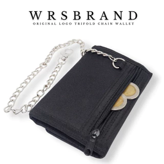 กระเป๋าสตางค์ 3 พับ สีดำ พร้อมกับโซ่ไว้คล้องกับกางเกงตัวโปรด WRS ORIGINAL LOGO TRIFOLD CHAIN WALLET
