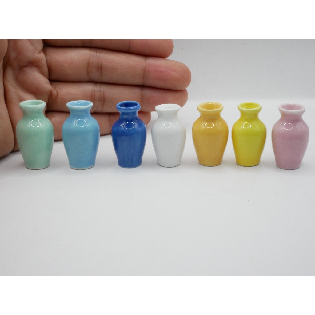 แจกันจิ๋ว สีพาสเทล Size S (ความสูง 2.5 ซม.) แจกันจิ๋ว งานเซรามิค ขนาดเล็ก Dollhouse