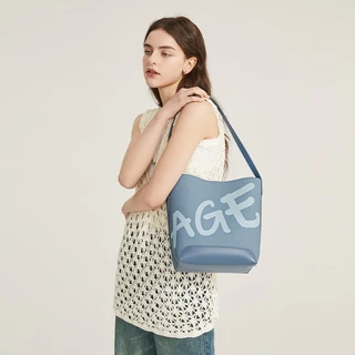 AGE FREE Gabine bag กระเป๋าทรงถังลายคลาสสิกแบบสะพายข้างกระเป๋าาถือbucket bag