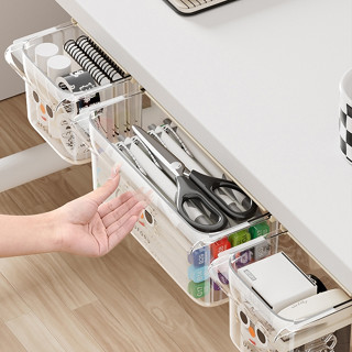 กล่องลิ้นชักเก็บของแบบใส กล่องเก็บของใต้โต๊ะ กล่องเก็บของสำน…