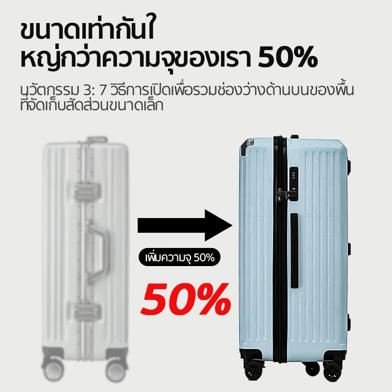 [เพิ่มความจุ 50%] กระเป๋าเดินทาง 20/26/32 นิ้ว 360 องศา ทนทาน ใหญ่ เบาทั้งน้ำหนัก ความจุขนาดใหญ่ Luggage